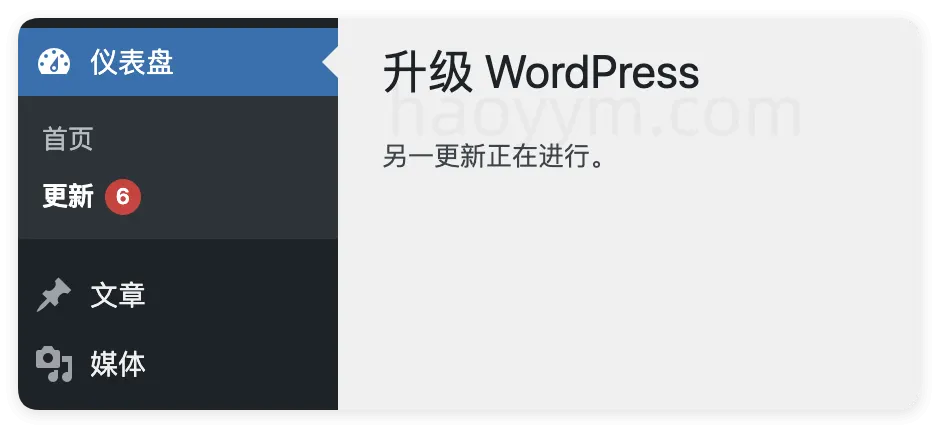 WordPress后台升级 出现提示 另一更新正在进行。解决办法 - 好运源码-好运源码